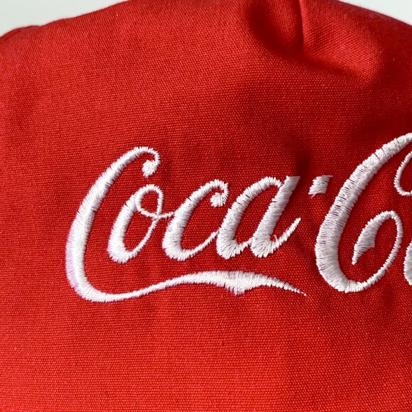90's Coca Cola Red Snapback Hat Flat Bill Dead Stock Coke Trucker Hypebeast Rare - Picture 7 of 14